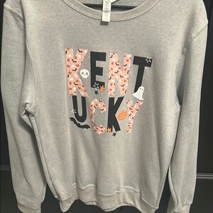 Gray Halloween Graphic Sweater